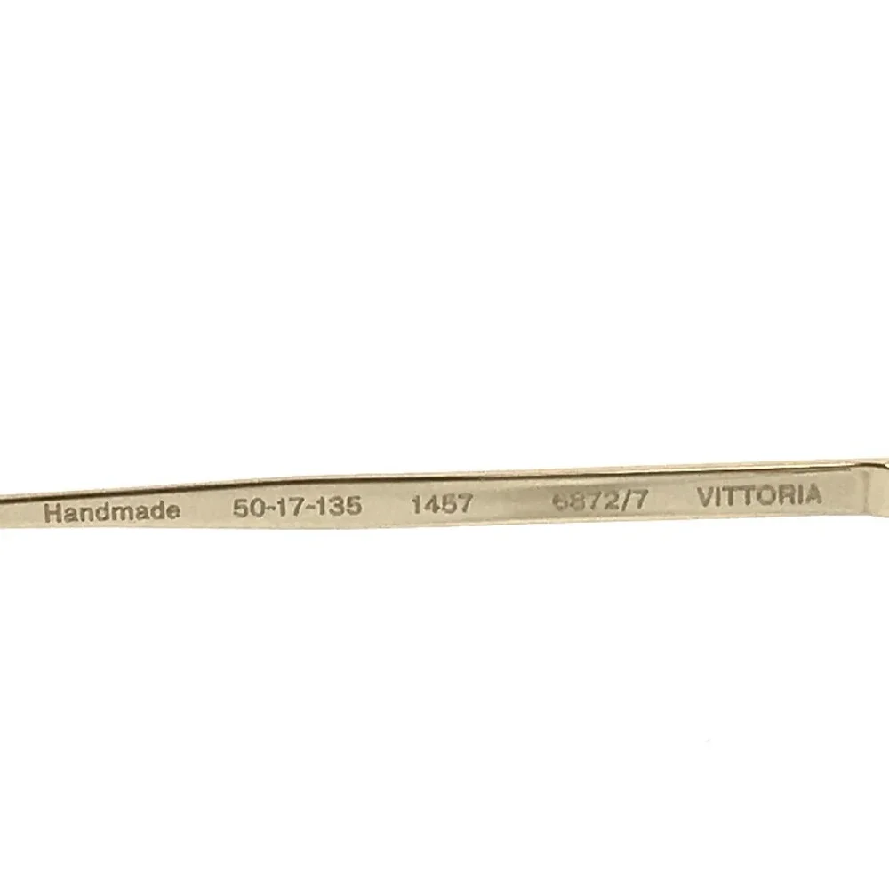 Gigi Studios Eyeglasses Frames VITTORIA 6872/7 Gold Cat Eye Wire Rim 50-17-135